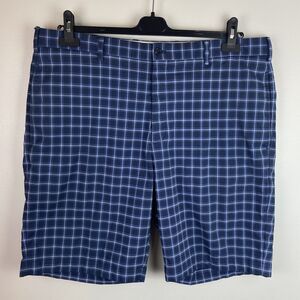 GREG NORMAN Men's Casual Golf Shorts Size 40 Blue Stretch Flat Front Pockets
